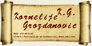 Kornelije Grozdanović vizit kartica